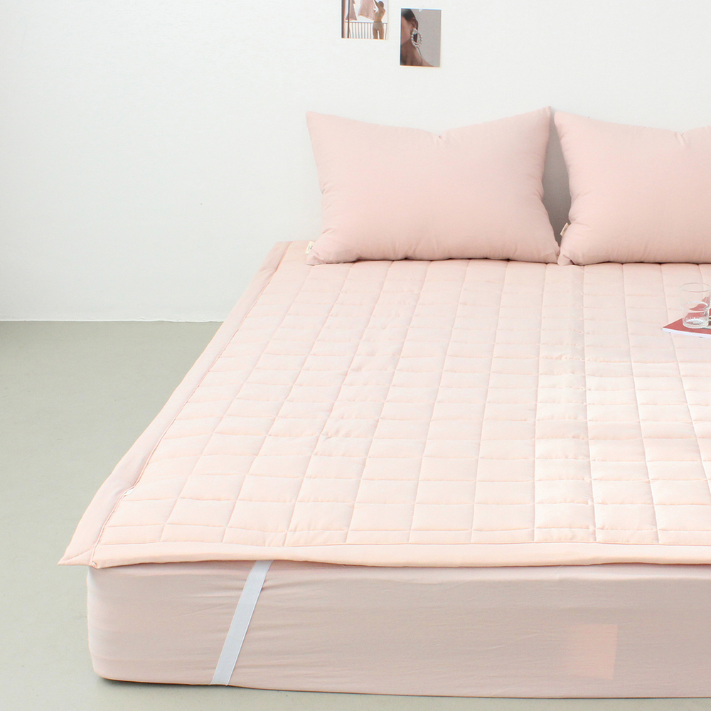 부드러운 아멜리 워싱 고정밴딩 침대패드 클라우드 핑크, SS(슈퍼싱글)