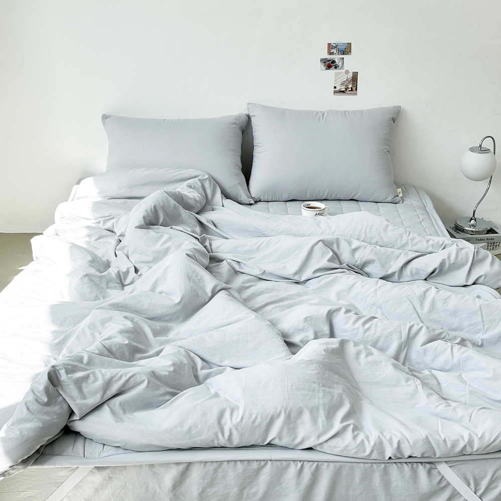 부드러운 아멜리 워싱 사계절 옥수수솜 무봉제 차렵이불 루나 그레이, SS(슈퍼싱글)