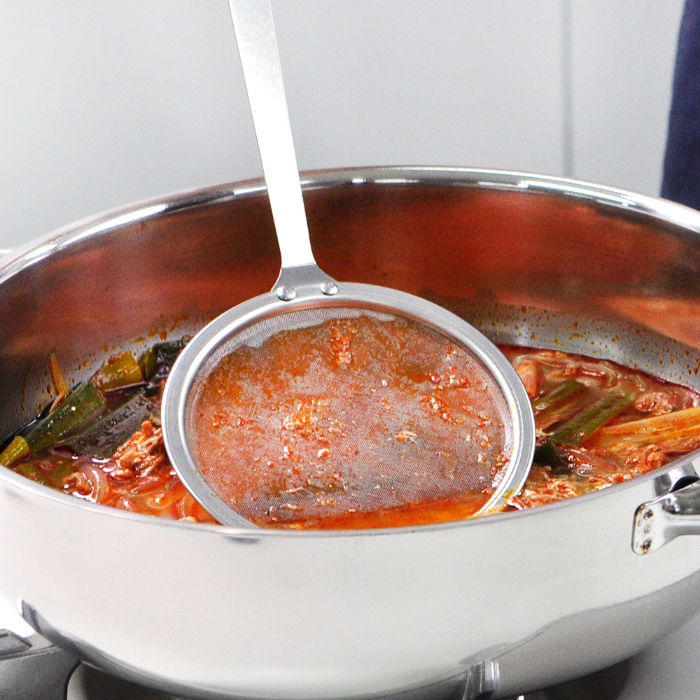 키친유 304스텐 거름망 불순물 분리국자 채망 육수 거품 기름제거 건지기 소, 1개 - 상세 이미지 2