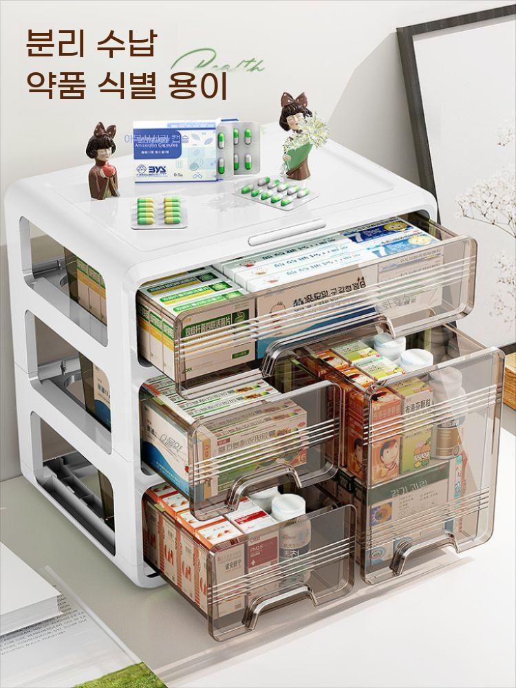 약정리 수납장 약 서랍장 약통 수납함 보관함 정리함 서랍 투명 약수납장 상비약 - 상세 이미지 3