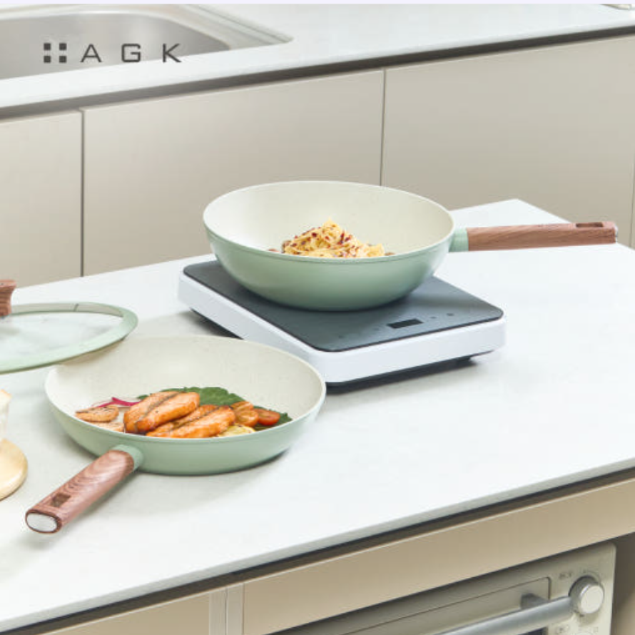 [3종세트] Non-Stick 코팅 프리미엄 IH 인덕션 프라이팬+궁중팬+유리뚜껑 28cm - 상세 이미지 3