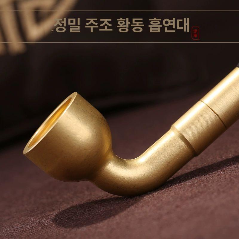 곰방대 담뱃대 소품 선물용 대나무 금사죽 시가렛 고급형 연초 옛날식 펜치 어르신 손잡이 18cm 금사죽 담배파이프 - 상세 이미지 5
