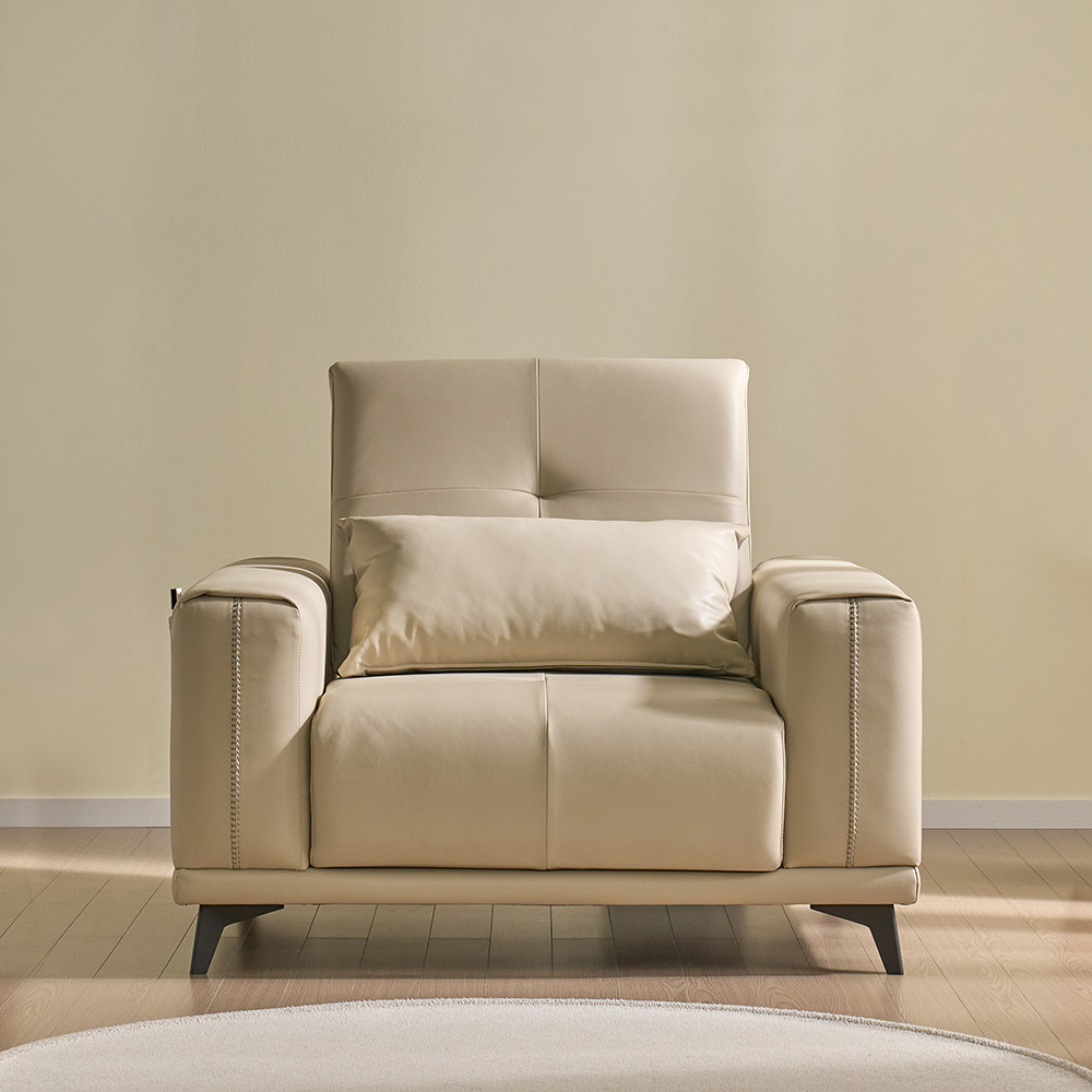 스코나 더스빌 하이브리드 레더 모션 슬라이딩 무빙 침대 1인 리클라이너 소파