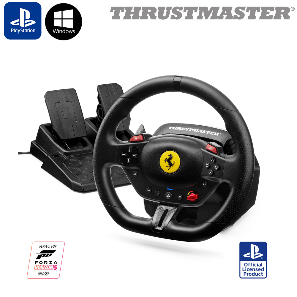 트러스트마스터 T98 Ferrari 296 GTB 레이싱휠(PS5,PS4,PC) 핸들 패달 운전 게임 장비 - 상품 이미지