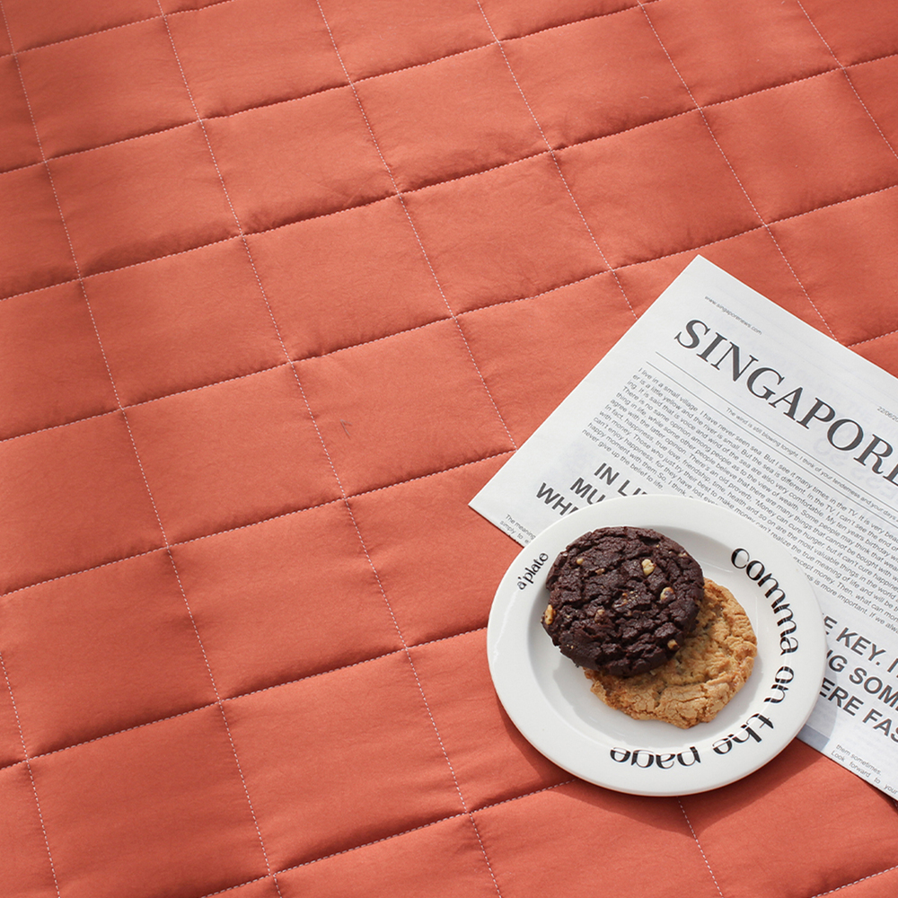 부드러운 아멜리 워싱 고정밴딩 침대패드 번트 브릭, Q(퀸)