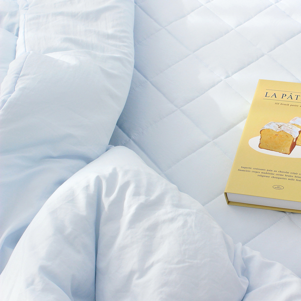 부드러운 아멜리 워싱 사계절 옥수수솜 무봉제 차렵이불 캐시미어 블루, Q(퀸)