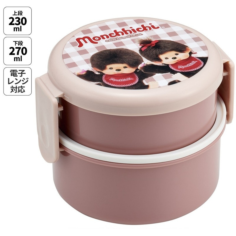 스케이터 몬치치 캐릭터 원형2단 포크 도시락 500ml ONWR1 - 주방·식기 - 하카타몰