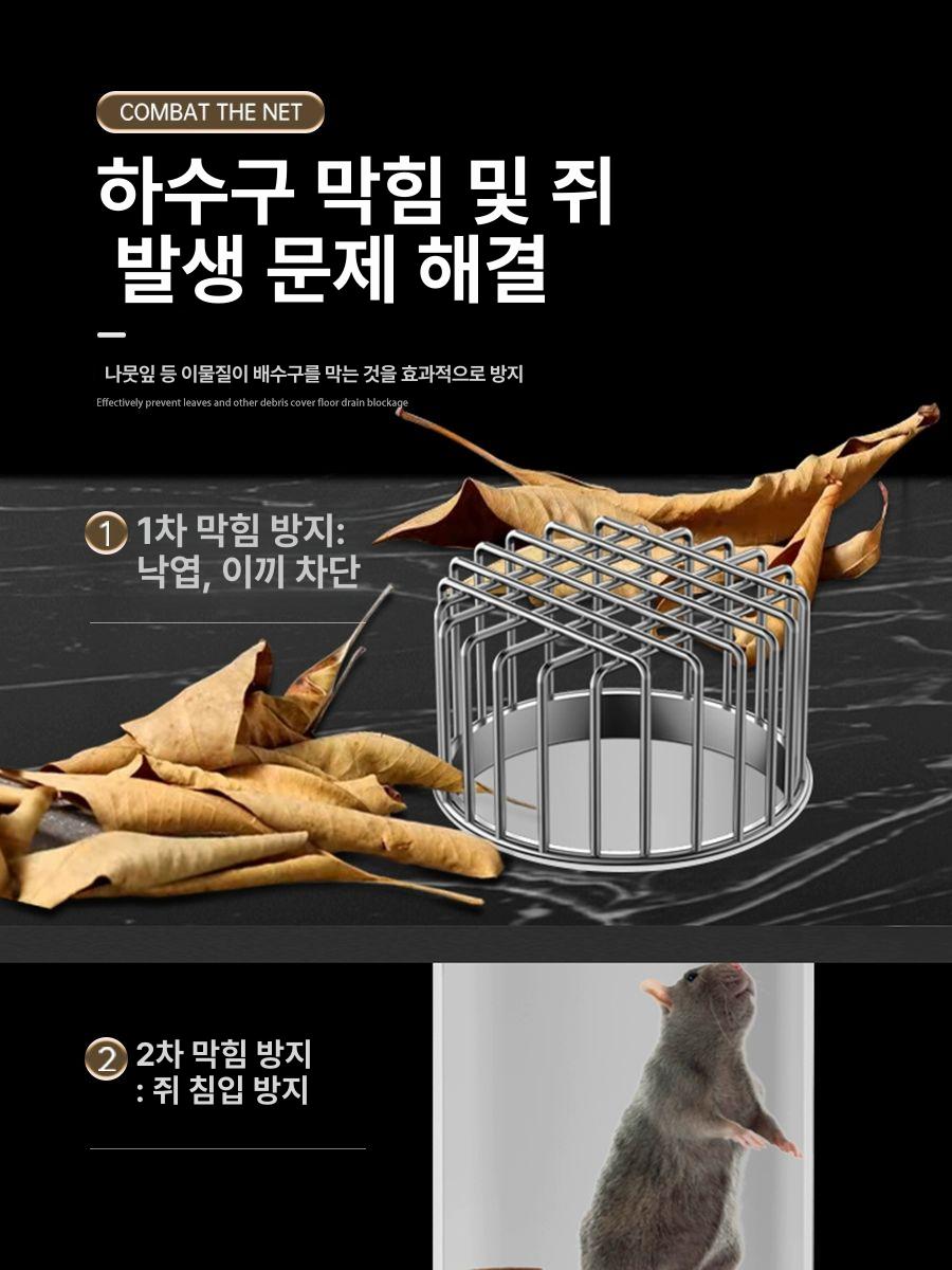 옥상 트랩 옥상망 쓰레기방지 필터 마개 막힘 배수구 낙엽망 건물 하수구마개 거름망 분리 사각관 9x14CM - 상세 이미지 2