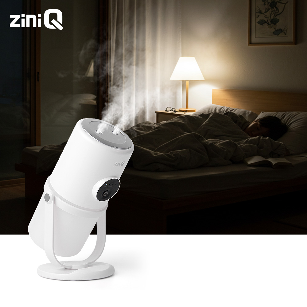 지니큐 무선 듀얼 미니가습기 무드등 분무각도조절 ZQ-HX30