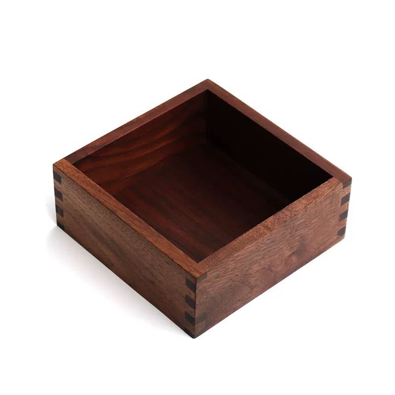 원목 월넛 다용도 미니박스 선반 수납 정사각형 15x15x6.5CM - 상세 이미지 2