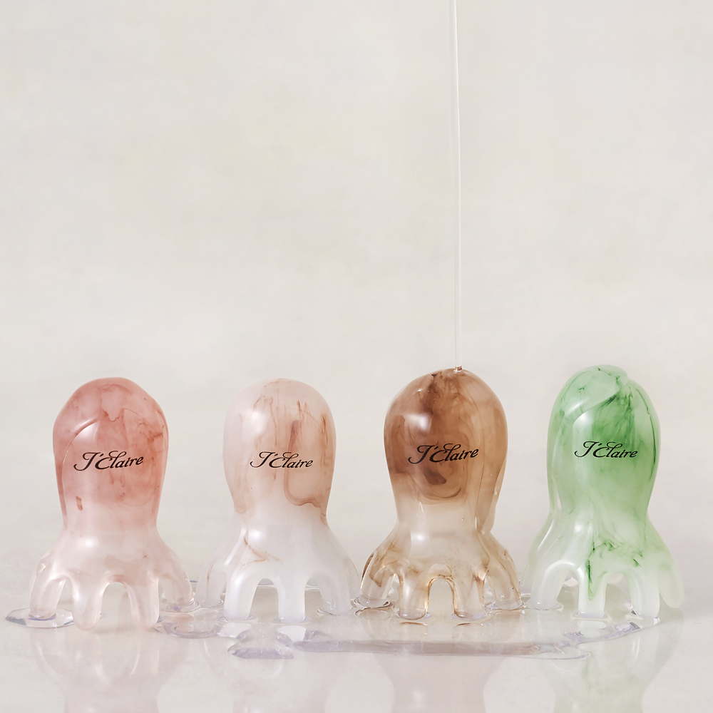 1+1 제이끌레르 문어 두피 괄사 마사지기 머리 지압 마사지 승모근 빗 림프 순환