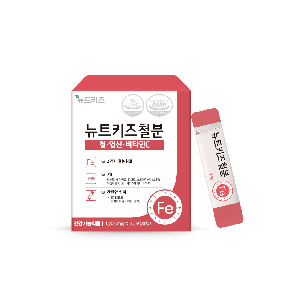 뉴트키즈철분 어린이 아기 키즈 유아 철분제 영양제 분말 30포, 1개