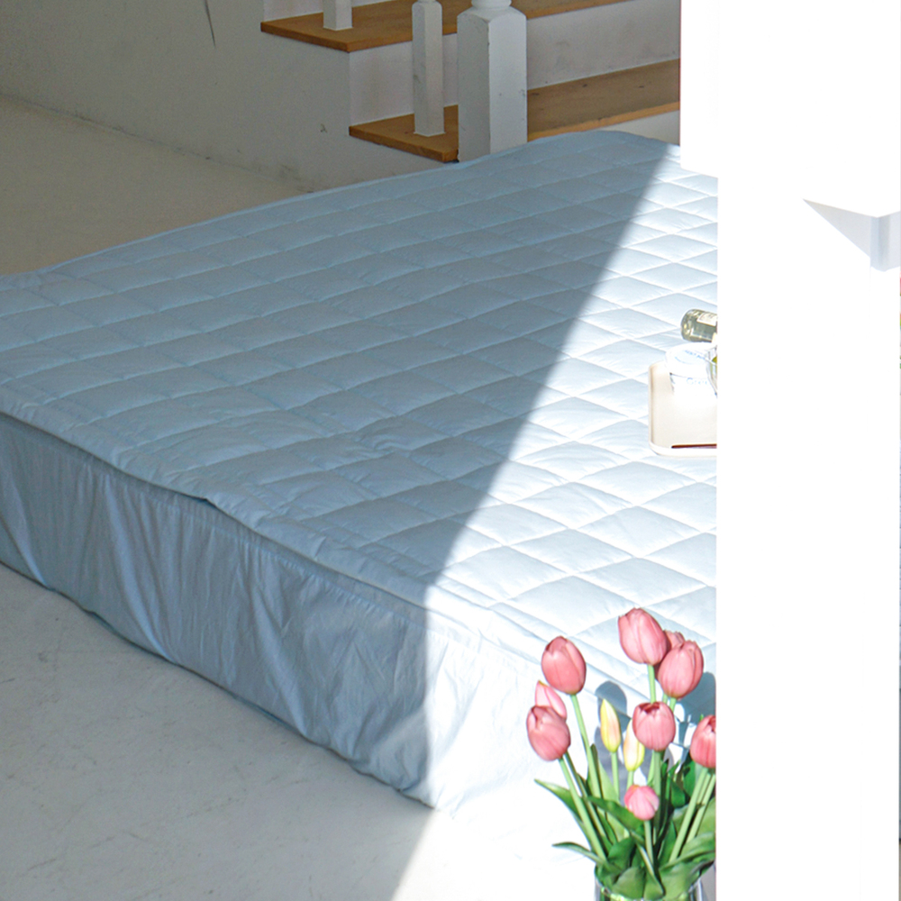 허쉬 60수 고밀도 바이오워싱 순면 고정밴딩 침대패드 헤븐즈 블루, DK(더블킹)