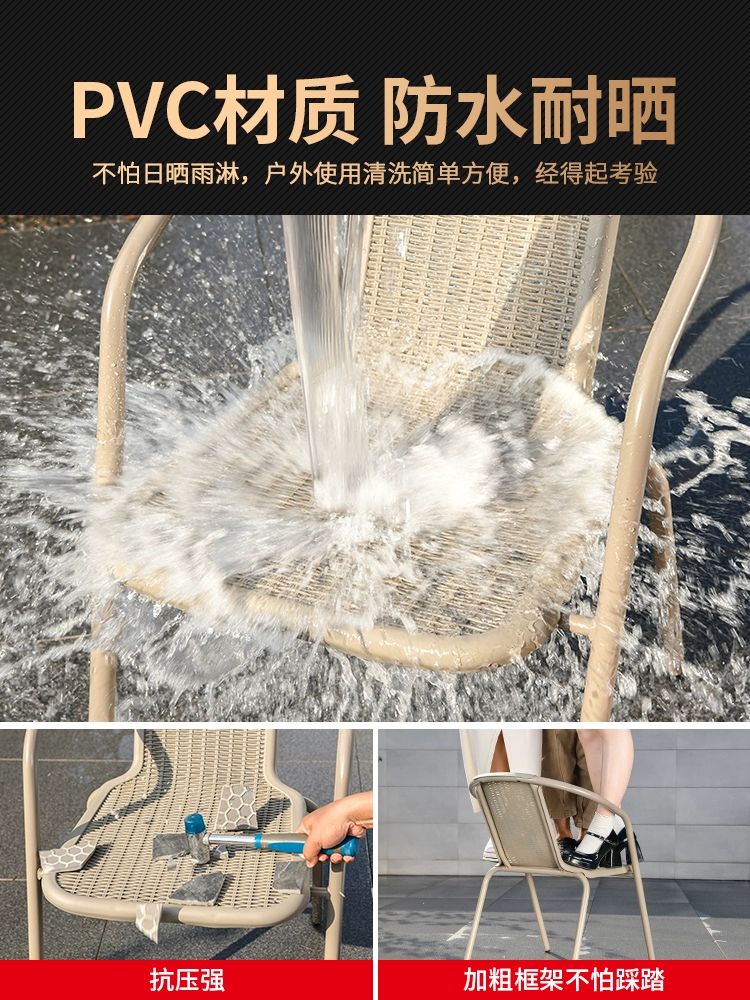 야외용 테이블 세트 정원 의자 파라솔 테라스 마당 테이블 파라솔 조합 80cm 색 원형 - 상세 이미지 4