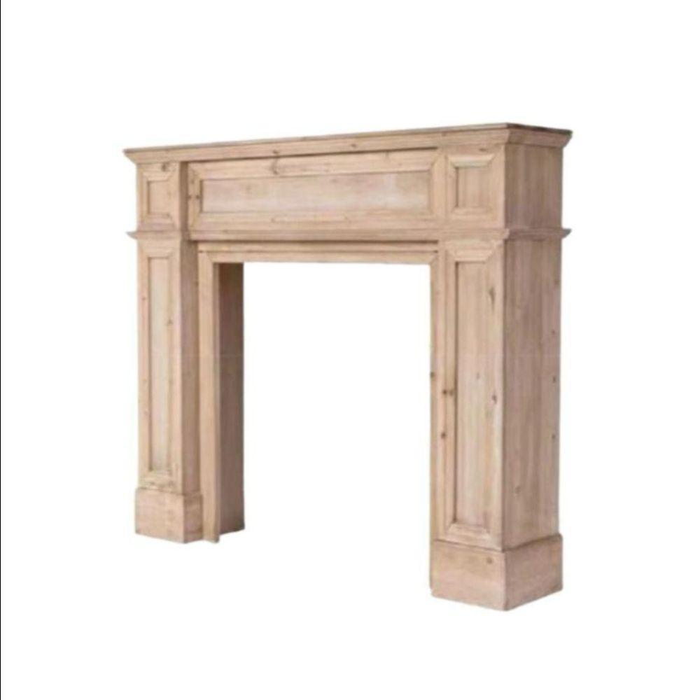엔틱 벽난로 콘솔 테이블 가구 원목 복도장 앤틱 우드 100x20x110cm - 상품 이미지
