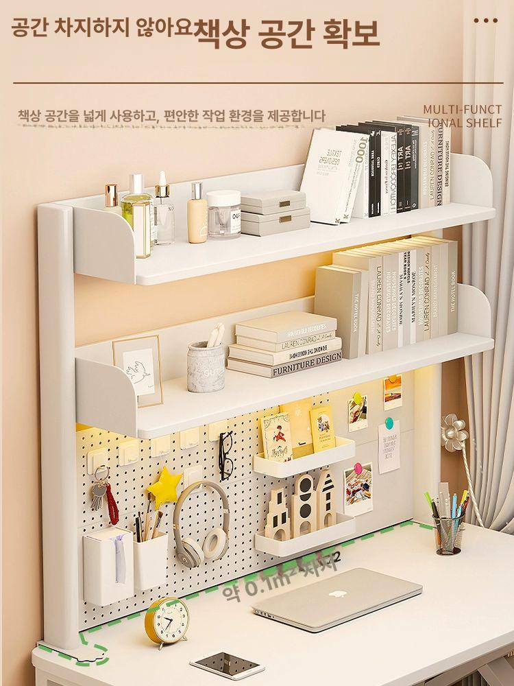 책상 위 선반 정리 타공 정리함 수납장 책장 철제 책꽂이 이동 인테리어 클립 38 60 16개후크+자석클립포함 - 상세 이미지 2