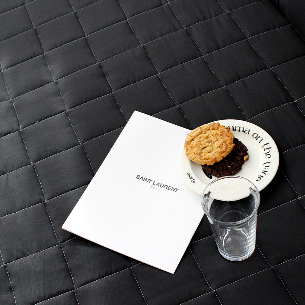 부드러운 아멜리 워싱 고정밴딩 침대패드 미드나잇 블랙, DK(더블킹)