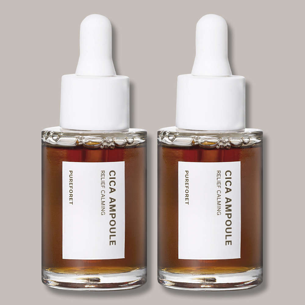 1+1 퓨어포레 병풀 진정 시카 수분 여드름 모공 잡티 미백 화이트닝 세럼 앰플 30ml