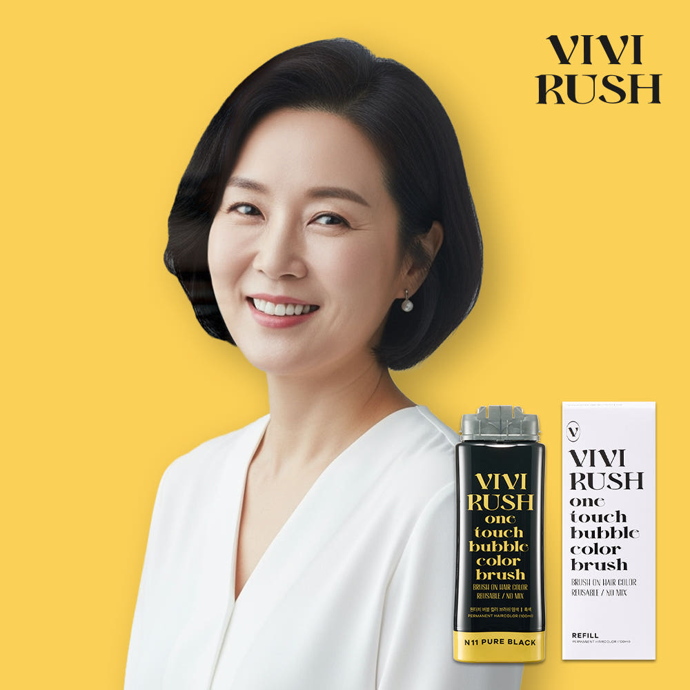 1+1 비비러쉬 세치 염색약 새치 거품 부분 남성