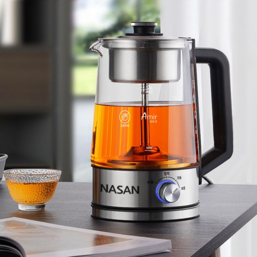 전기 유리 포트 온도 조절 커피 포트기 전기 티 팟