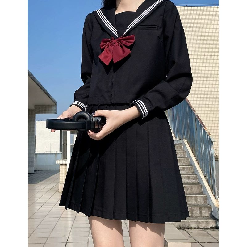 흑세라복 교복 코스프레 신검정 독특한 세라복 튬 코스튬 놀이동산 앨범 세일러복 의상 상의 신검정 세트 A S - 상세 이미지 5