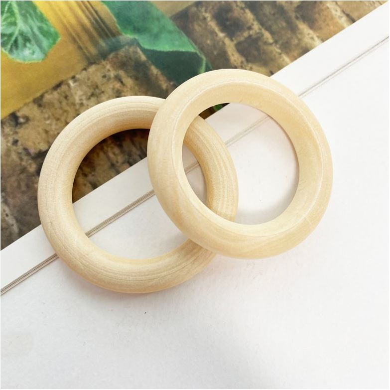 (대용량 50개) 4.5cm~5cm 마크라메재료 드림캐쳐 우드링 나무링 - 상세 이미지 3