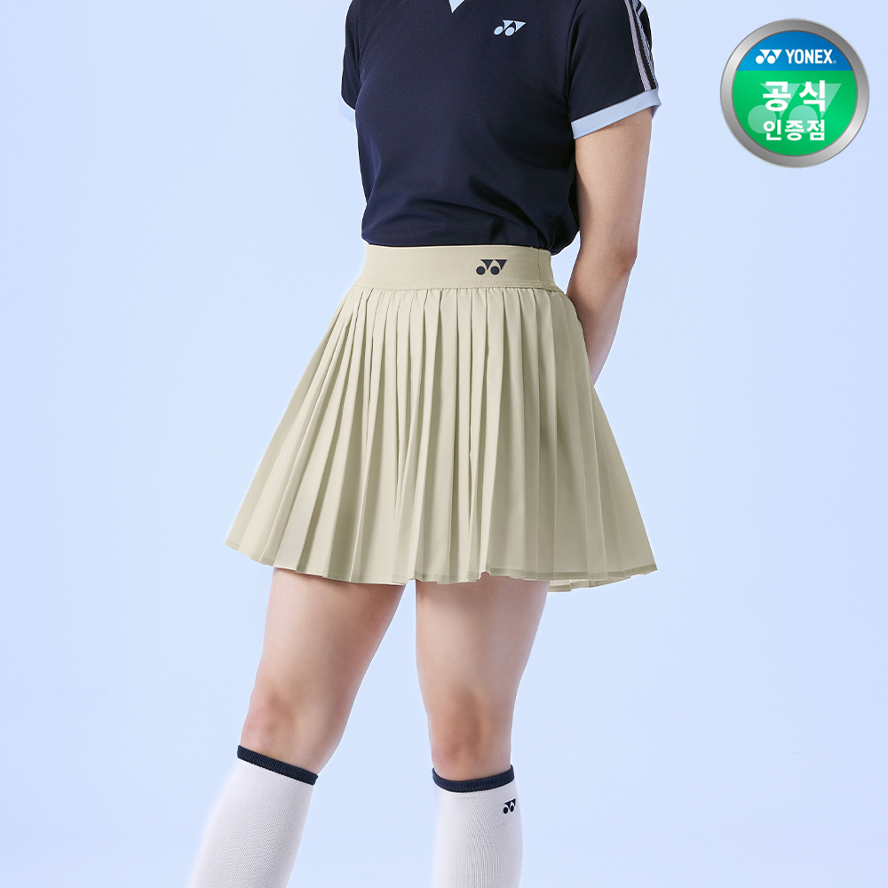요넥스 255PS002F 테니스 의류 치마바지 여성용 라이트베이지 - 상품 이미지