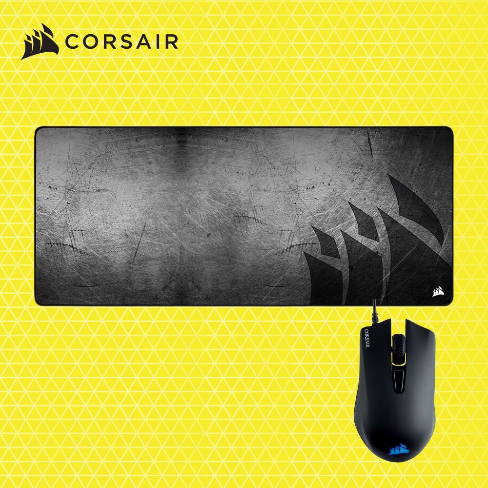 커세어 HARPOON PRO RGB 유선게이밍마우스 + MM350 PRO EXTEND 마우스패드 - 메인 이미지