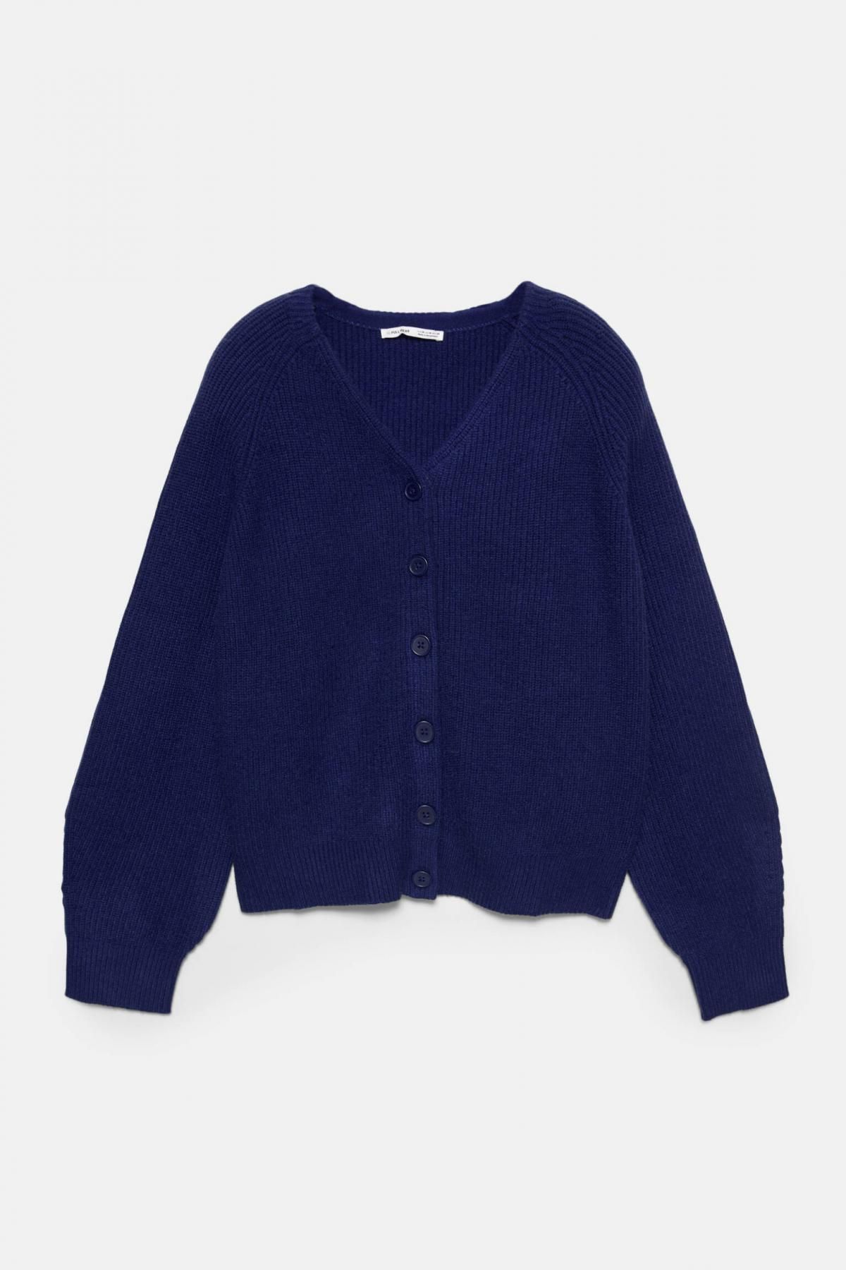 풀앤베어 클래식 브이넥 펄 니트 가디건 7553/323 NAVY - 메인 이미지