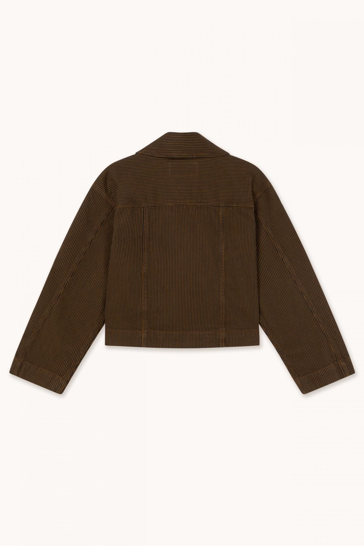 타이니코튼 브라운 스트라이프 크롭 데님 재킷 AW25-704S36 ONE COLOR - 상세 이미지 2