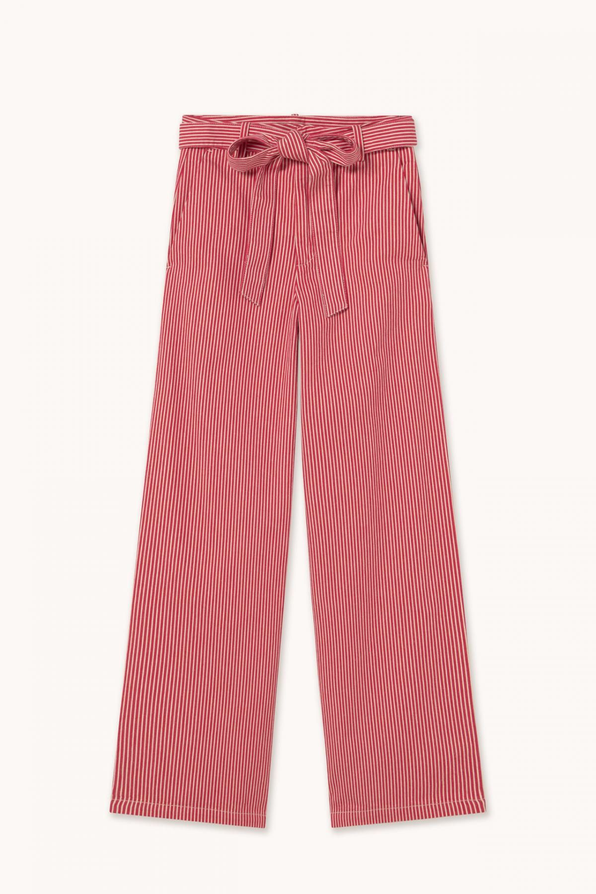 타이니코튼 스트라이프 썸머 레드 와이드 코튼 팬츠 AW25-657J08 SUMMER RED - 상품 이미지