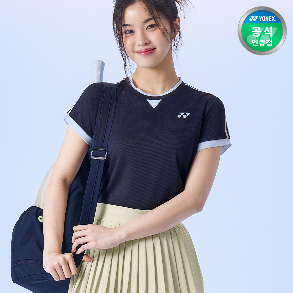 요넥스 255TS026F 테니스 의류 반팔 티셔츠 여성용 네이비 - 상품 이미지