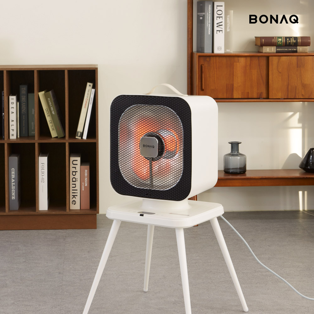 보나크 전기히터 에코 하이라이트 1구 발난로 사무실 난방기 리모컨 미니 큐브 스탠드난로