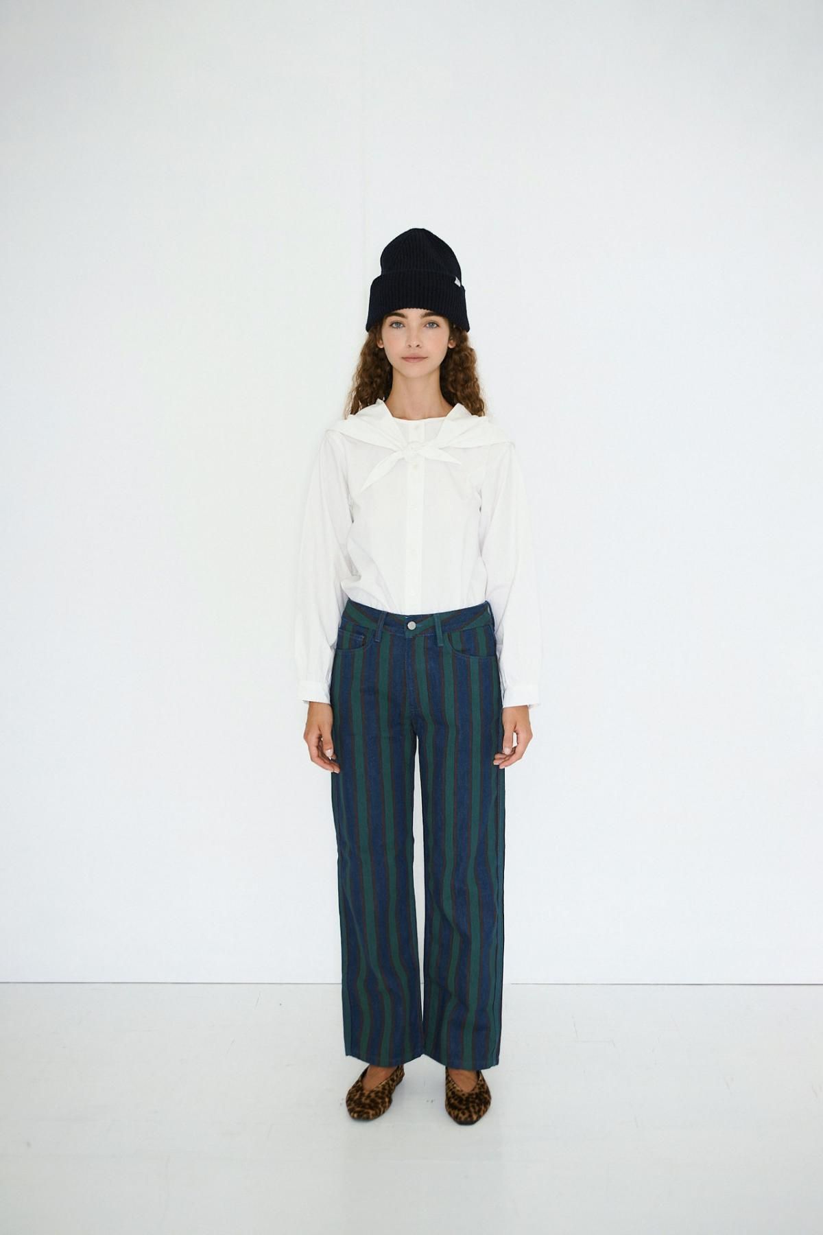 타이니코튼 스트라이프 와이드 데님 팬츠 AW25-644K02 ONE COLOR - 상세 이미지 3