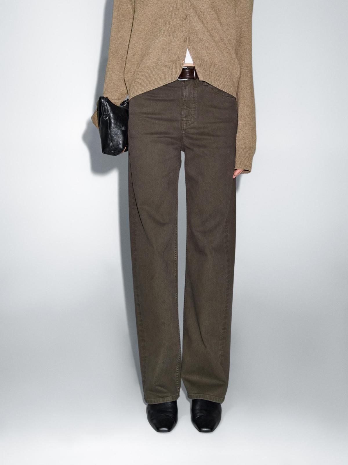 마시모두띠 하이웨이스트 트렌디 와이드핏 데님 팬츠 5023/523 TOBACCO BROWN - 상품 이미지