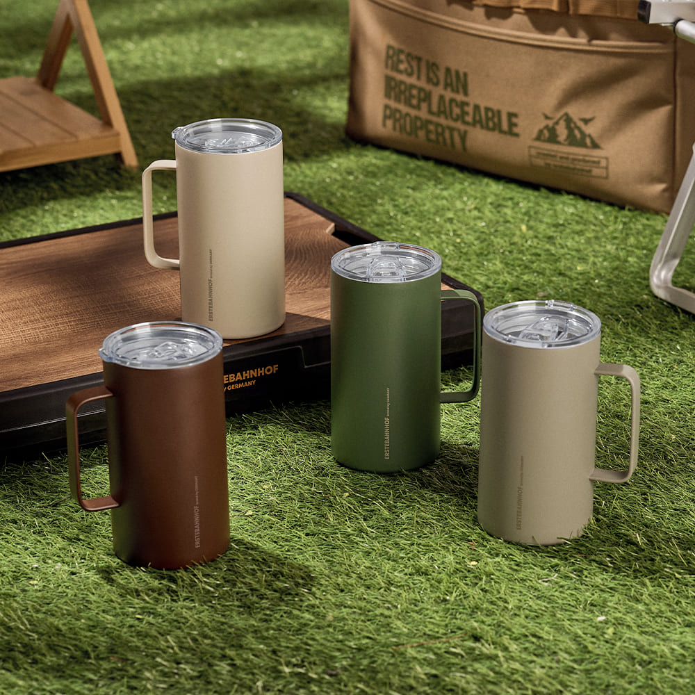 세척 편한 보온 보냉 사무실에서 쓰기 좋은 손잡이 리유저블 텀블러 700ml, 애쉬그레이