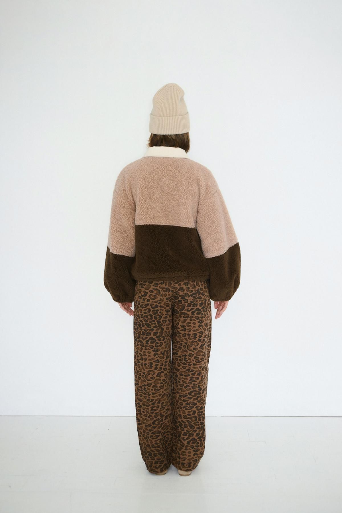 타이니코튼 카멜 다크브라운 시어링 컬러블록 테크니컬 재킷 AW25-767S41 CARAMEL/DARK BROWN - 상세 이미지 4
