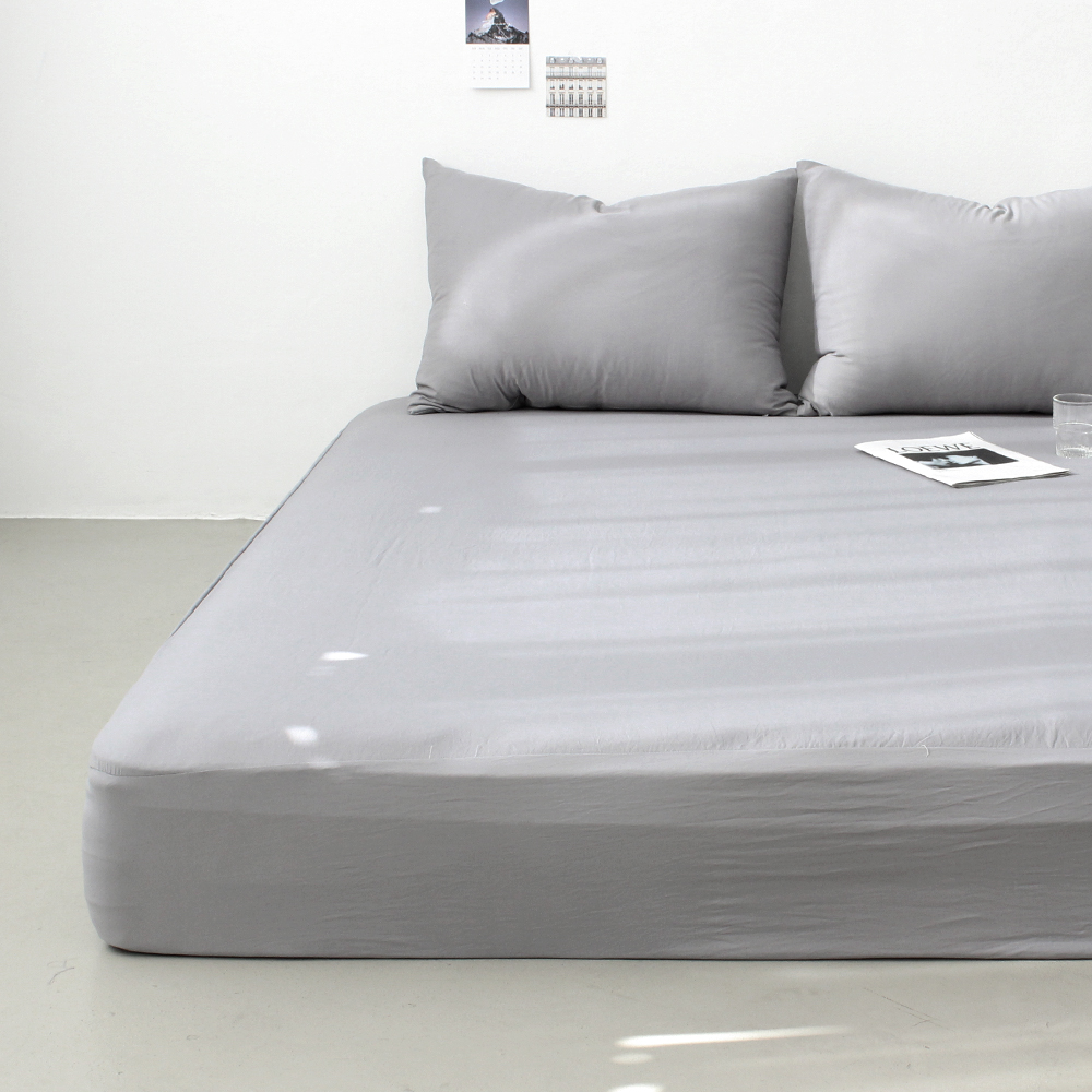 부드러운 아멜리 워싱 사계절 매트리스커버 얼티 그레이, S(싱글)