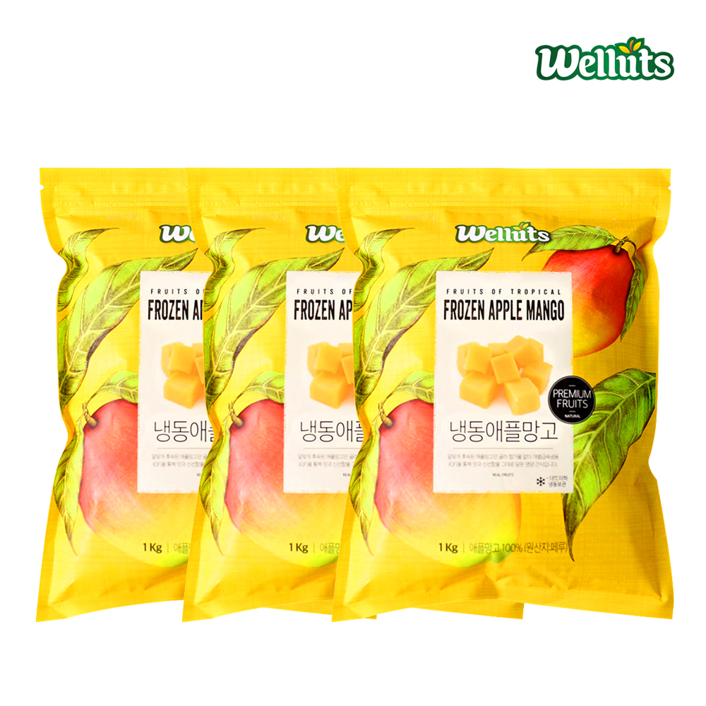 웰루츠 A등급 냉동 애플망고 다이스 페루산 1kg, 3개 - 상품 이미지