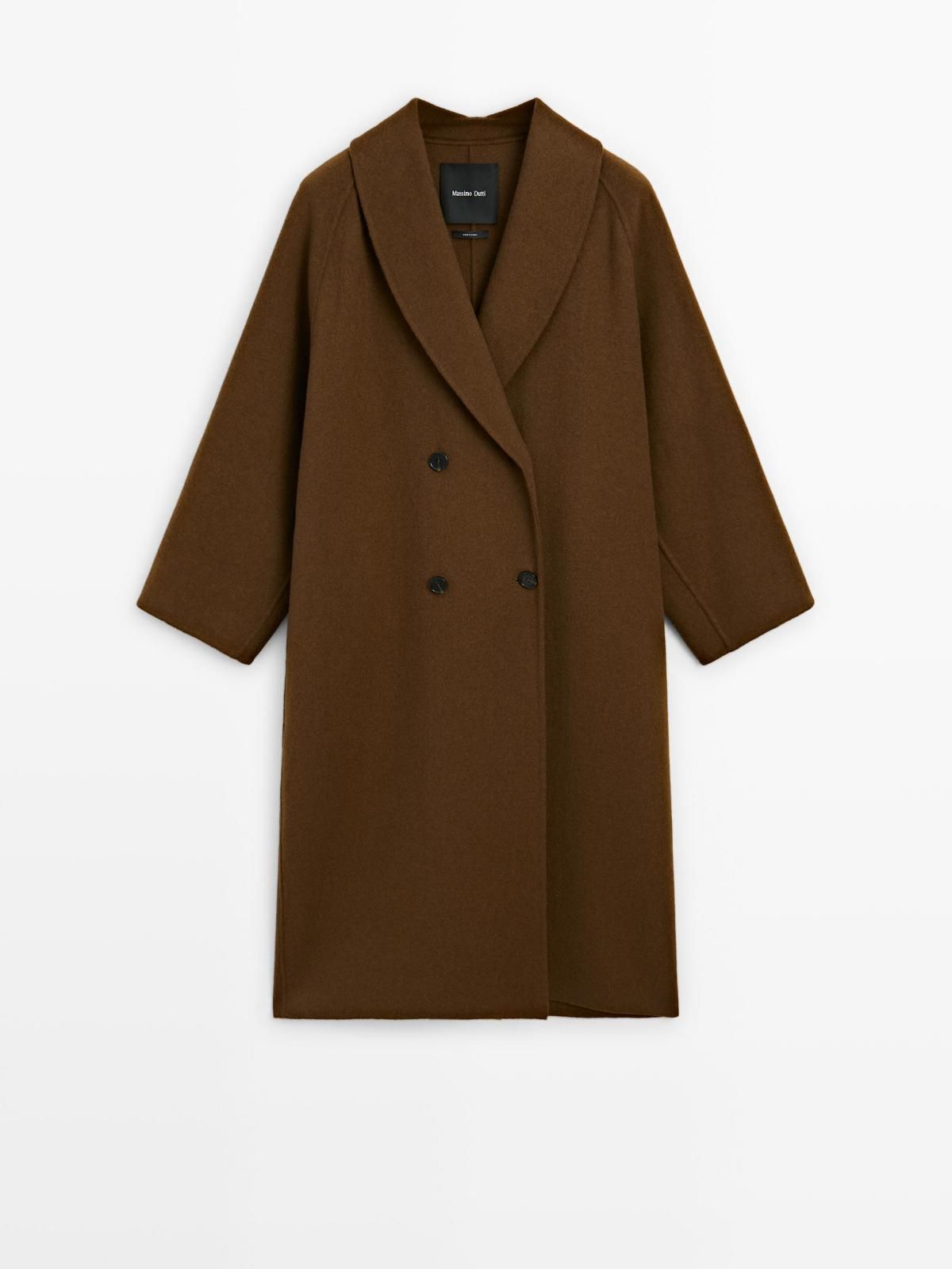 마시모두띠 오버핏 더블버튼 울블렌드 브라운 롱코트 6445/995 CARAMEL - 메인 이미지