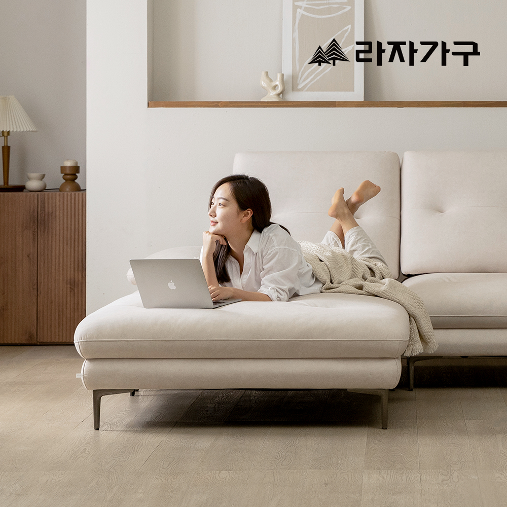 라자가구 제이드 조야 패브릭 스윙 소파 푹신한 모듈 거실 기능성 쇼파 스툴미포함, 아이보리, 4인용