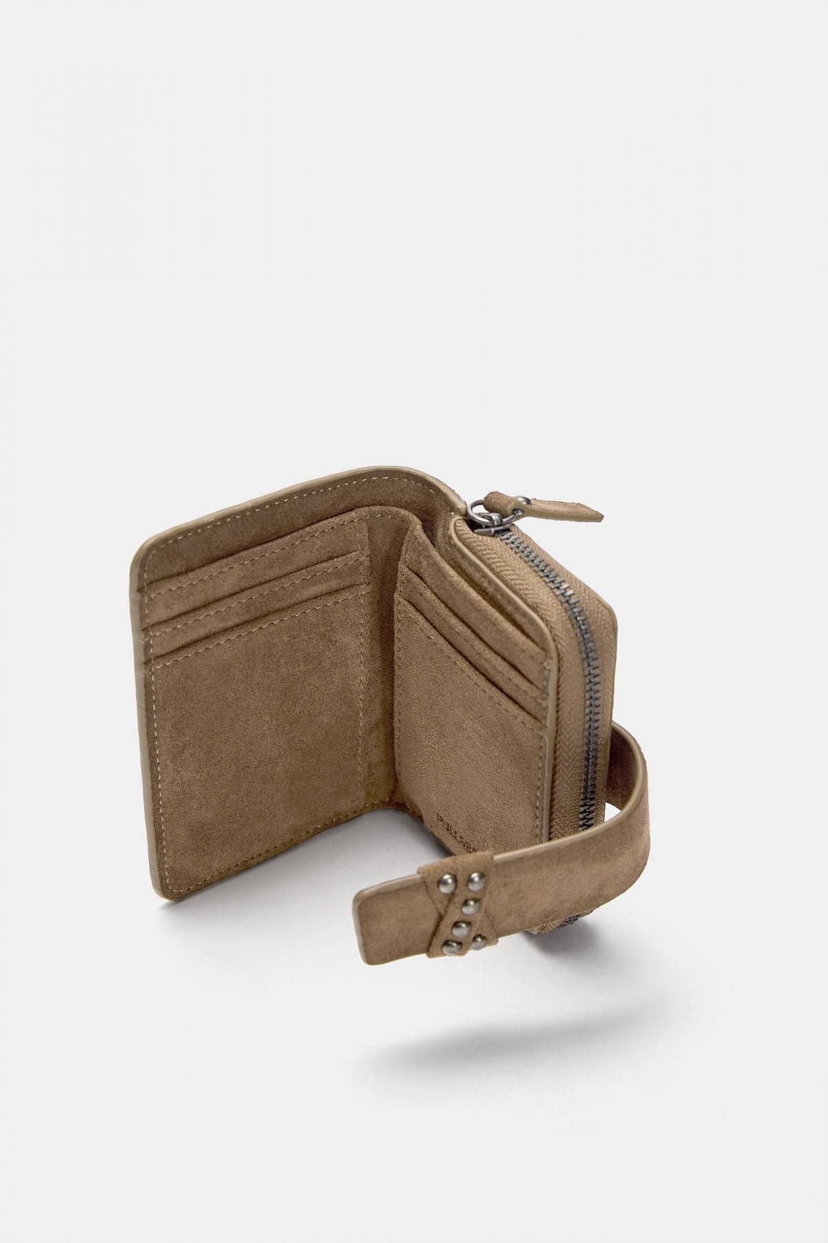풀앤베어 스웨이드 스터드 미니 반지갑 4220/640 LEATHER - 상세 이미지 3