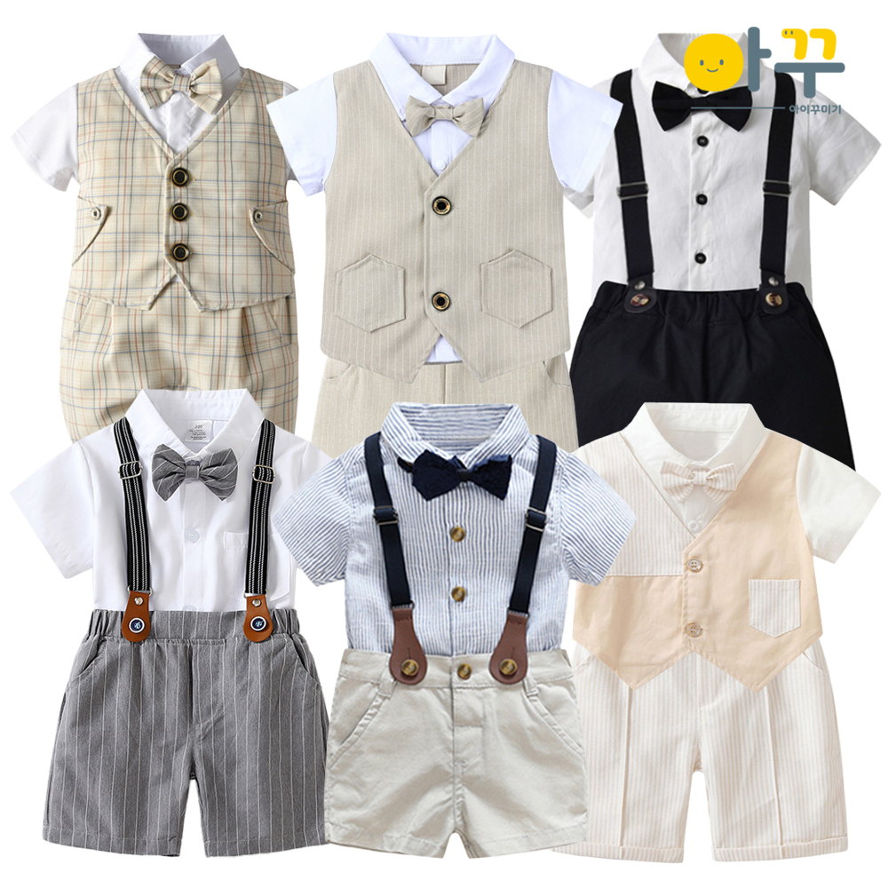 아이꾸미기 남아 여름 아기 유아정장 턱시도 백일잔치 돌복 신생아 외출복