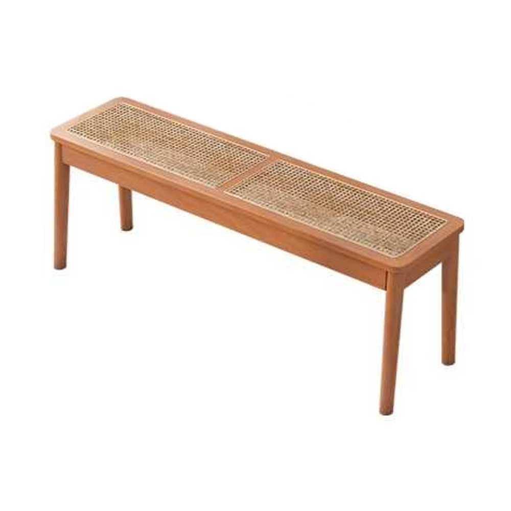 라탄 벤치 식탁 의자 원목 체어 카페 스툴 등나무 2인 80cm - 상품 이미지
