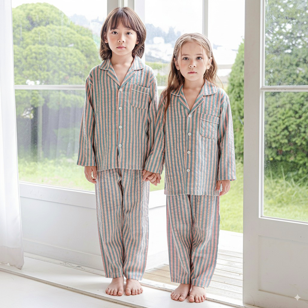 핑코코 국산 아동 주니어 크리스마스 피치기모 긴팔잠옷 남아 여아 유아 초등 민트체크