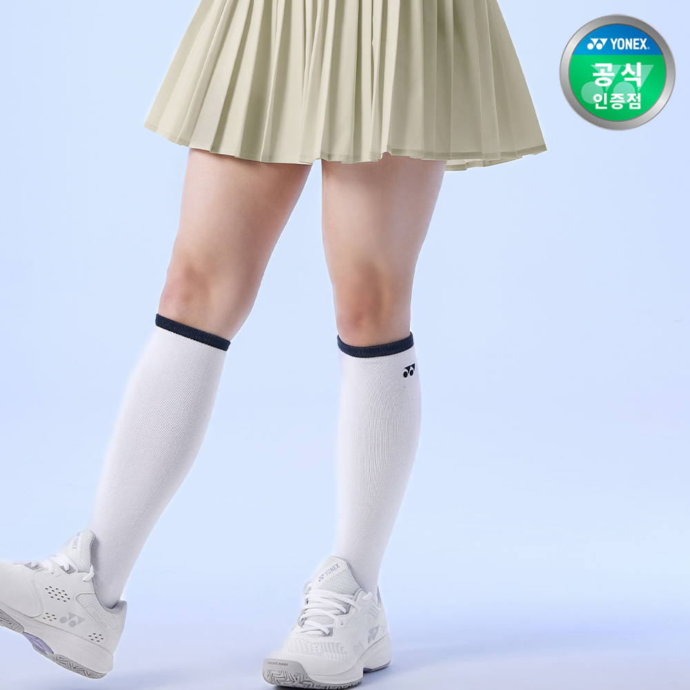 요넥스 255SN007F 테니스 니삭스 양말 여성용 화이트 - 상품 이미지