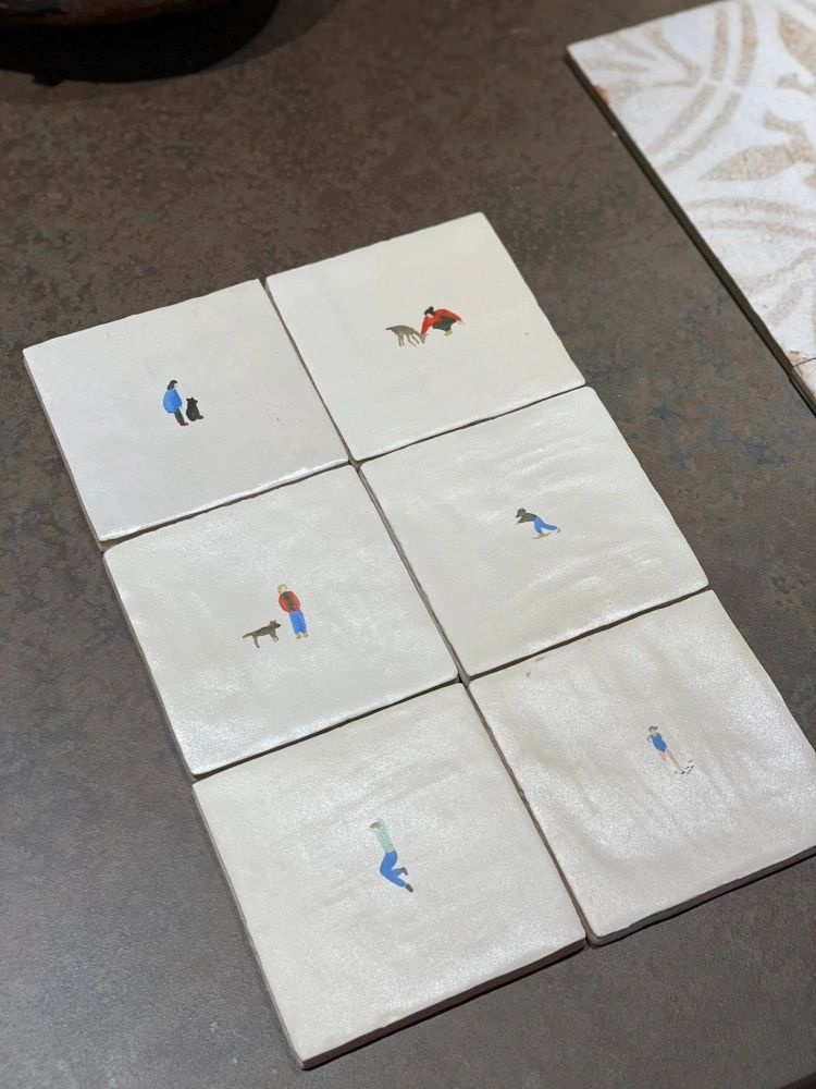 드로잉타일 모던 화이트 일반 귀여운 욕실 화장실 그림 작은 초록 운임 착불 기타사이즈 - 상세 이미지 3