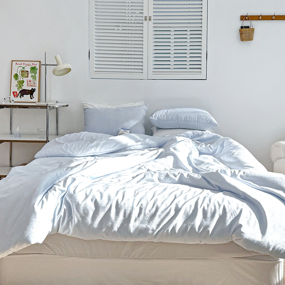 포근한 윈터테일 리버서블 겨울 밍크 극세사 옥수수솜 무봉제 차렵이불 세트 세레니티 블루, DK패드세트(이불+베개커버+침대패드)