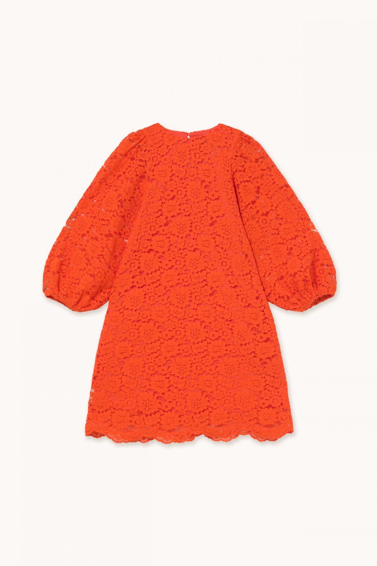 타이니코튼 썸머 레드 레이스 퍼프소매 미니 원피스 AW25-605J08 ONE COLOR - 상품 이미지