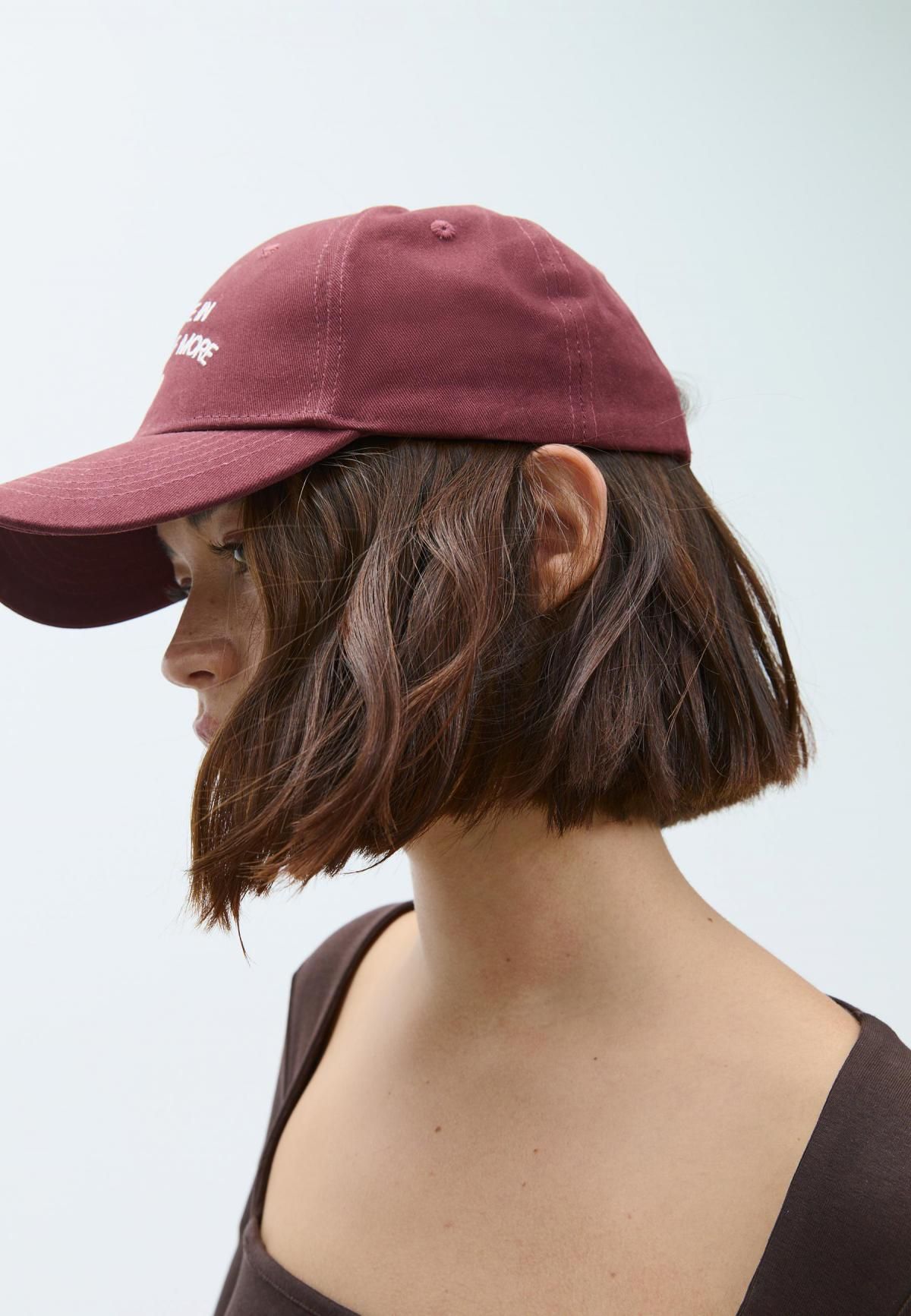 스트라디바리우스 버건디 자수 텍스트 캡모자 3830/903 BURGUNDY - 상세 이미지 5